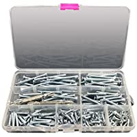 NUZAMAS Caja de 160 tornillos autorroscantes de acero Cabeza avellanada de Tek 13 mm 16 mm 19 mm 25 mm 32 mm 38 mm 45 mm…